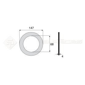 Garniture - Alésage : 68mm - Hauteur : 4mm - Diam. Ext : 147mm - Réf: DA17651 - Ref: SY3E3105088