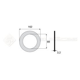 Garniture - Alésage : 89mm - Hauteur : 3.2mm - Diam. Ext : 162mm - Réf: DA17654