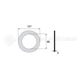 Garniture - Alésage : 98mm - Hauteur : 3mm - Diam. Ext : 157mm - Réf: DA17655 - Ref: SY3E157983