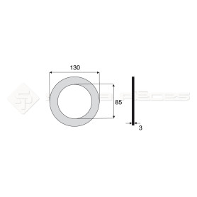 Garniture - Alésage : 85mm - Hauteur : 3mm - Diam. Ext : 130mm - Réf: DA17657