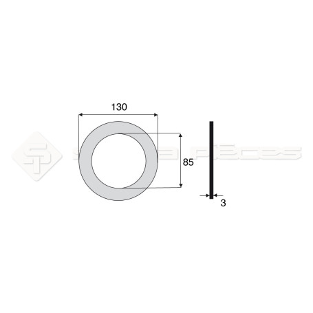 Garniture - Alésage : 85mm - Hauteur : 3mm - Diam. Ext : 130mm - Réf: DA17657