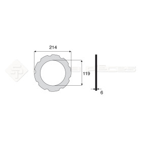 Garniture - Alésage : 119mm - Hauteur : 6mm - Diam. Ext : 214mm - Réf: DA17662 - Ref: SY5E3183037