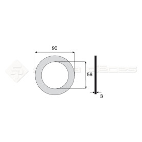 Garniture - Alésage : 56mm - Hauteur : 3mm - Diam. Ext : 90mm - Réf: DA17663 - Ref: SY3E3104188