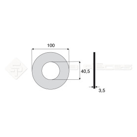 Garniture - Alésage : 40.5mm - Hauteur : 3.5mm - Diam. Ext : 100mm - Réf: DA17665 - Ref: SY3E10040535