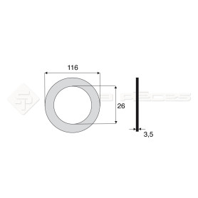 Garniture - Alésage : 26mm - Hauteur : 3.5mm - Diam. Ext : 116mm - Réf: DA17666