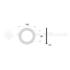 Garniture - Alésage : 80mm - Hauteur : 3.5mm - Diam. Ext : 192mm - Réf: DA17668 - Ref: SY3E8019235