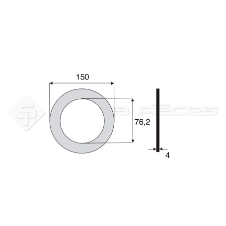 Garniture - Alésage : 76.2mm - Hauteur : 4mm - Diam. Ext : 150mm - Réf: DA17670