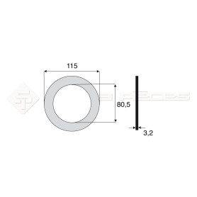 Garniture - Alésage : 80.5mm - Hauteur : 3.2mm - Diam. Ext : 115mm - Réf: DA17673 - Ref: SY3E3605037