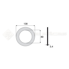 Garniture - Alésage : 89mm - Hauteur : 3.4mm - Diam. Ext : 138mm - Réf: DA17679 - Ref: SY3E3381088