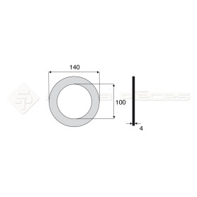 Garniture - Alésage : 100mm - Hauteur : 4mm - Diam. Ext : 140mm - Réf: DA17680 - Ref: SY3E3607188