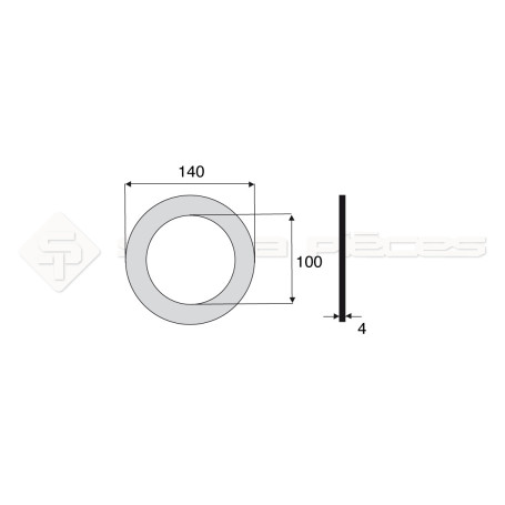 Garniture - Alésage : 100mm - Hauteur : 4mm - Diam. Ext : 140mm - Réf: DA17680