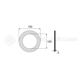 Garniture - Alésage : 100mm - Hauteur : 3mm - Diam. Ext : 150mm - Réf: DA17689 - Ref: TR567321