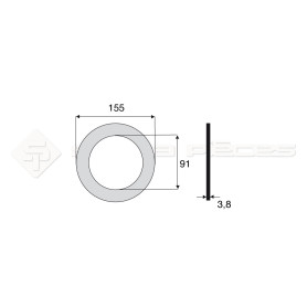 Garniture - Alésage : 91mm - Hauteur : 3.8mm - Diam. Ext : 155mm - Réf: DA17694 - Ref: SY3E3606037