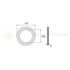 Garniture - Alésage : 100mm - Hauteur : 3mm - Diam. Ext : 157mm - Réf: DA17695 - Ref: TR567312