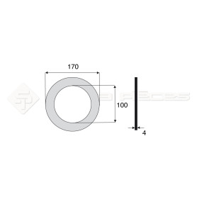 Garniture - Alésage : 100mm - Hauteur : 4mm - Diam. Ext : 170mm - Réf: DA17704