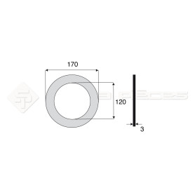 Garniture - Alésage : 120mm - Hauteur : 3mm - Diam. Ext : 170mm - Réf: DA17705 - Ref: SY3E3604037