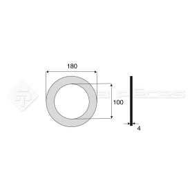 Garniture - Alésage : 100mm - Hauteur : 4mm - Diam. Ext : 180mm - Réf: DA17709 - Ref: SY3E3191881