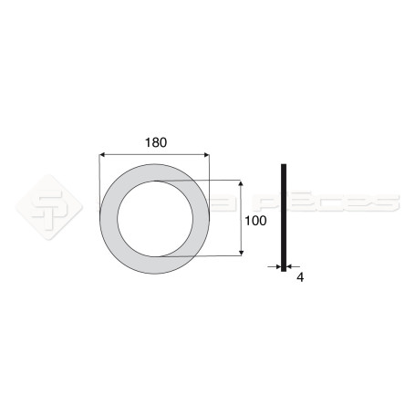 Garniture - Alésage : 100mm - Hauteur : 4mm - Diam. Ext : 180mm - Réf: DA17709