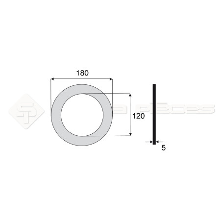 Garniture - Alésage : 120mm - Hauteur : 5mm - Diam. Ext : 180mm - Réf: DA17710