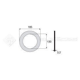 Garniture - Alésage : 130mm - Hauteur : 3.2mm - Diam. Ext : 185mm - Réf: DA17711 - Ref: SY3E0749936