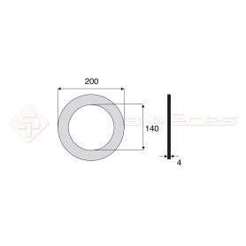 Garniture - Alésage : 140mm - Hauteur : 4mm - Diam. Ext : 200mm - Réf: DA17713