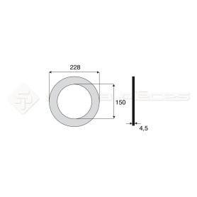 Garniture - Alésage : 150mm - Hauteur : 4.5mm - Diam. Ext : 228mm - Réf: DA17714 - Ref: TR247000066