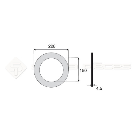 Garniture - Alésage : 150mm - Hauteur : 4.5mm - Diam. Ext : 228mm - Réf: DA17714