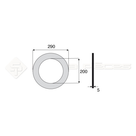 Garniture - Alésage : 200mm - Hauteur : 5mm - Diam. Ext : 290mm - Réf: DA17715