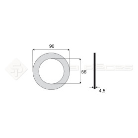 Garniture - Alésage : 56mm - Hauteur : 4.5mm - Diam. Ext : 90mm - Réf: DA17716