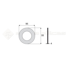 Garniture - Alésage : 55mm - Hauteur : 3mm - Diam. Ext : 95mm - Réf: DA17717