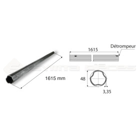 Tube de cardan Tube Ext Sft S4 Free Rotation 48X3  L:1615 (G) - Ref: TR237E05D17R