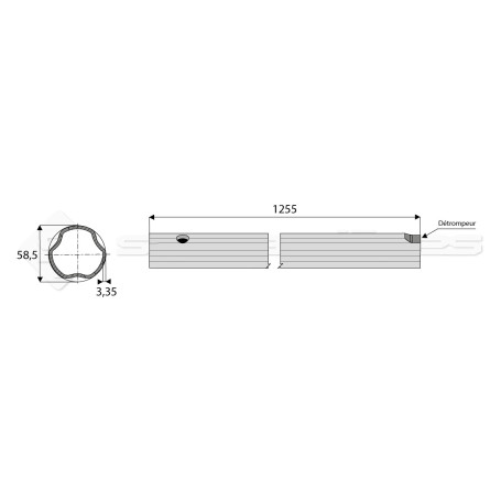 Tube de cardan Tube Exterieur Free Rotation S6