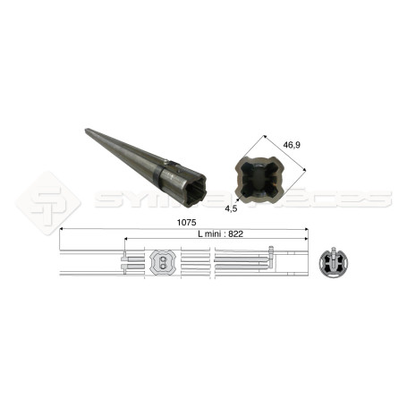 Tube de cardan Tube Int Sft S6 G. S. 1075Mm