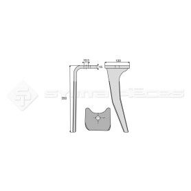 Dent de herse rotative - Rot. Droite  - Ref: SYRH92D