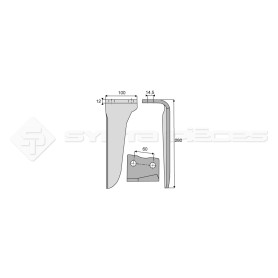 Dent de herse rotative - Rot. Droite - pour HOWARD