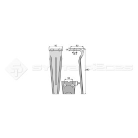 Dent de herse rotative - Rot. Indifférente  - Ref: SYRH78