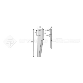 Dent de herse rotative - Rot. Indifférente  - Ref: SYRH36