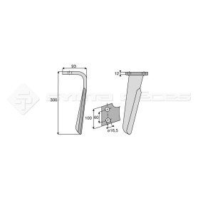 Dent de herse rotative - Rot. Gauche  - Ref: SYRH1139G