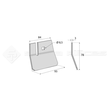 Racloir - Dim. L : 78mm - pour HOWARD