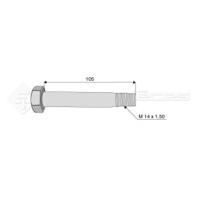 Boulon complet avec écrou autobloquant - Diam. : 14 - Pas : 150 - L : 105mm