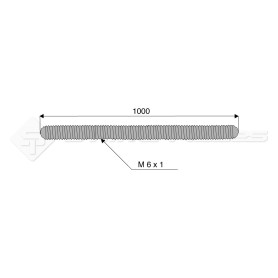 Tige filetée - Diam. : 6 - Pas : 100 - L : 1000mm