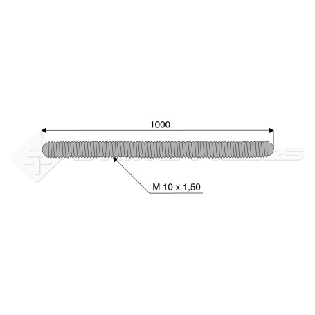 Tige filetée - Diam. : 10 - Pas : 150 - L : 1000mm