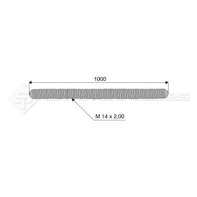 Tige filetée - Diam. : 14 - Pas : 200 - L : 1000mm - Ref: SY97514200