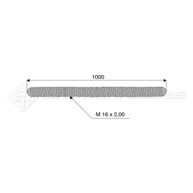 Tige filetée - Diam. : 16 - Pas : 200 - L : 1000mm - Ref: SY97516200