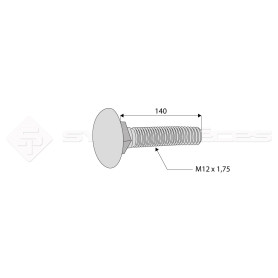 Vis tête bombée collet carré - Diam. : 12 - Pas : 175 - L : 140mm - Vendu par x25