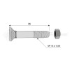 Boulon tête fraisée collet carré - Diam. : 10 - Pas : 150 - L : 35mm - Vendu par x25 - Ref: SY60810035