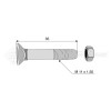 Boulon tête fraisée collet carré - Diam. : 11 - Pas : 150 - L : 35mm - Vendu par x25 - Ref: SY60811035