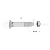 Boulon tête fraisée collet carré - Diam. : 12 - Pas : 175 - L : 55mm - Vendu par x25 - Ref: SY60812055