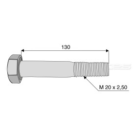 Vis - Diam. : 20 - Pas : 250 - L : 130mm