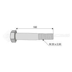 Vis - Diam. : 20 - Pas : 250 - L : 160mm - Ref: SY93120160